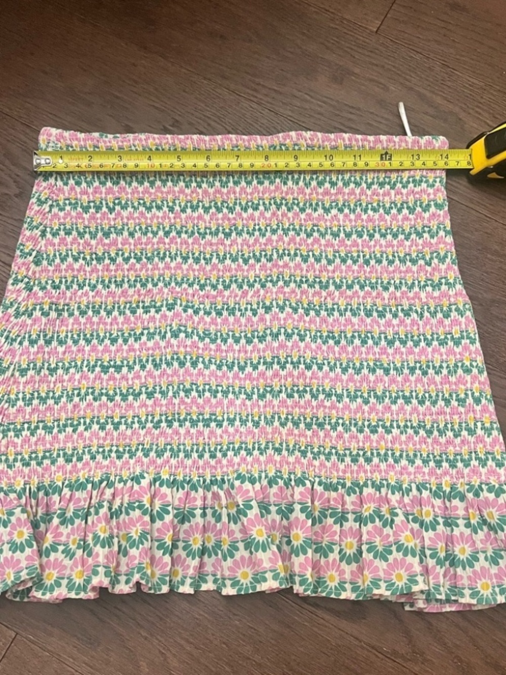 Zara Moroccan Smoked Summer Mini skirt ... size L